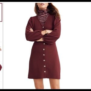 Texture & Thread Crepe Balloon-Sleeve Dress size S